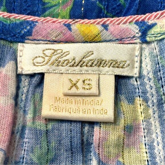 Shoshanna 100% Cotton Tiered Mini Dress Blue Floral XS‎ Lightweight Garden - Picture 4 of 6